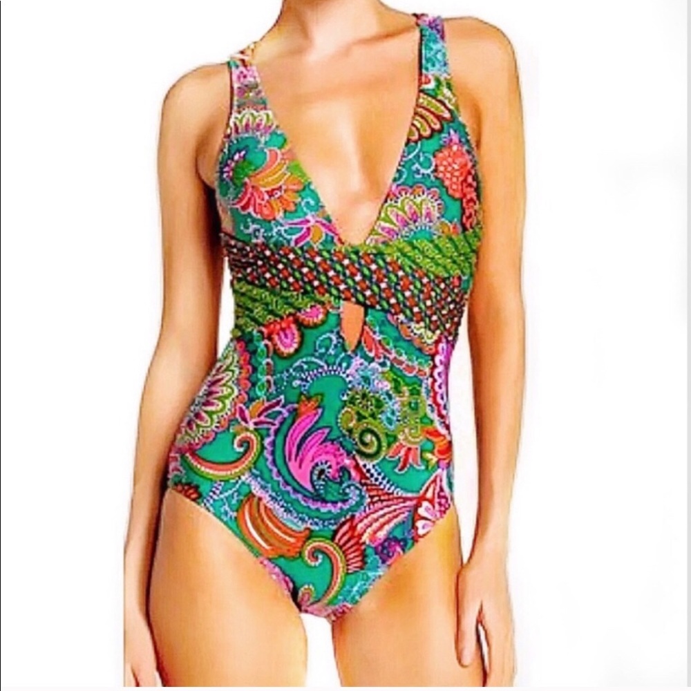 TRINA TURK Festival Folkloric one piece swimsuit!